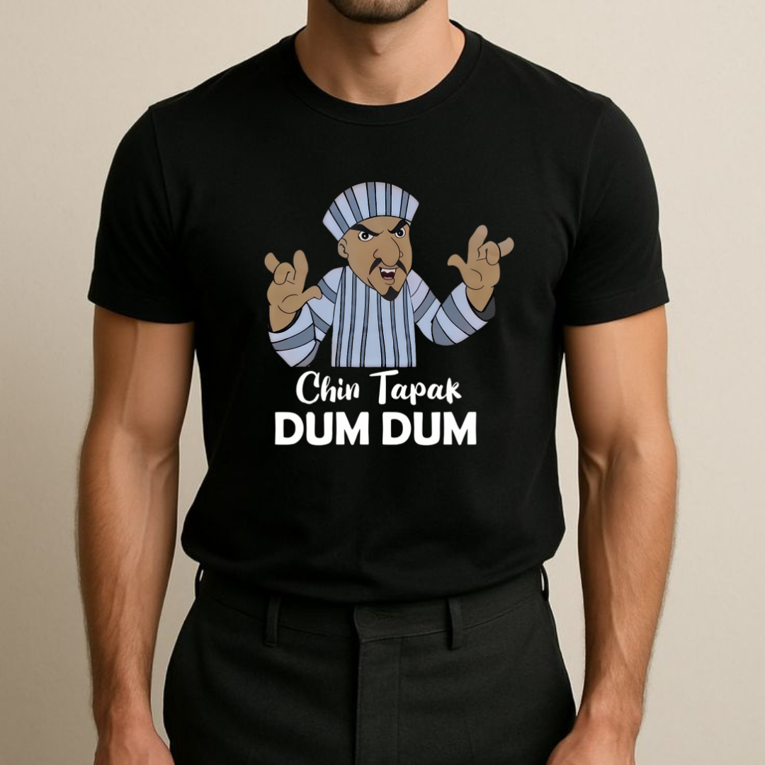 Chin Tapak Dum Dum Black T-shirt