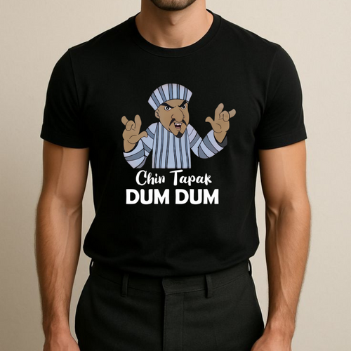 Chin Tapak Dum Dum Black T-shirt